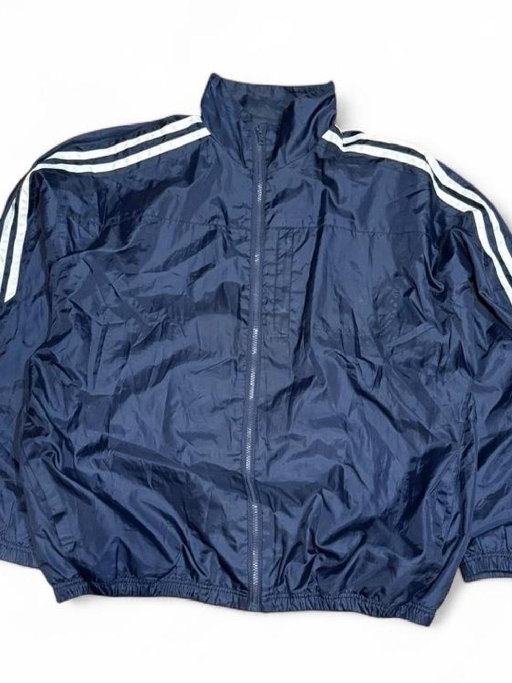 Y2K Athletic Works Striped Boxy Windbreaker Jacket